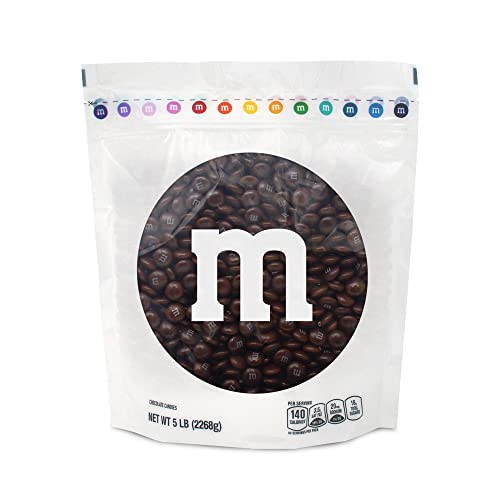 0012937008844 - M&M’S MILK CHOCOLATE BROWN CANDY - 5LBS OF BULK CANDY IN RESEALABLE PACK FOR CANDY BUFFET, BIRTHDAY PARTIES, THEME MEETINGS, CANDY BAR, SWEET STUFF FOR DIY PARTY FAVORS OR EDIBLE DECORATION