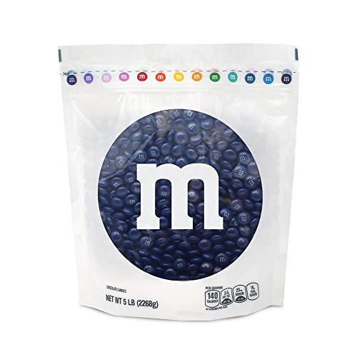 0012937008905 - M&M’S MILK CHOCOLATE DARK BLUE CANDY - 5LBS OF BULK CANDY IN RESEALABLE PACK FOR CANDY BUFFET, BIRTHDAY PARTIES, THEME MEETINGS, CANDY BAR, SWEET STUFF FOR DIY PARTY FAVORS OR EDIBLE DECORATION