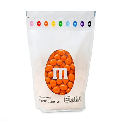 0012937010335 - M&M’S PEANUT ORANGE CHOCOLATE CANDY - 2LBS OF BULK CANDY IN RESEALABLE PACK FOR CANDY BUFFET, BIRTHDAY PARTIES, THEME MEETINGS, CANDY BAR, SWEET STUFF FOR DIY PARTY FAVORS OR EDIBLE DECORATION