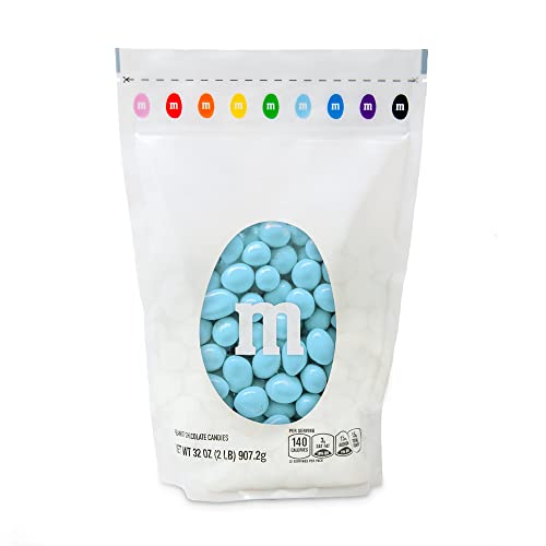 0012937010342 - M&M’S PEANUT LIGHT BLUE CHOCOLATE CANDY - 2LBS OF BULK CANDY IN RESEALABLE PACK FOR CANDY BUFFET, BIRTHDAY PARTIES, THEME MEETINGS, CANDY BAR, SWEET STUFF FOR DIY PARTY FAVORS OR EDIBLE DECORATION
