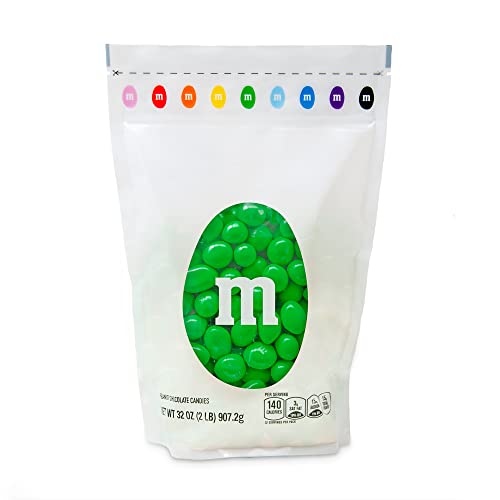 0012937010359 - M&M’S PEANUT GREEN CHOCOLATE CANDY - 2LBS OF BULK CANDY IN RESEALABLE PACK FOR ST. PATRICKS DAY, CANDY BUFFET, BIRTHDAY PARTIES, THEME MEETINGS, CANDY BAR, SWEET STUFF FOR DIY PARTY FAVORS OR EDIBLE DECORATION