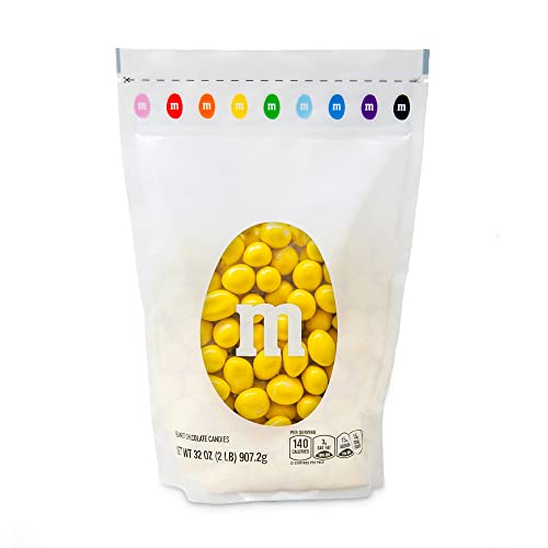 0012937010366 - M&M’S PEANUT YELLOW CHOCOLATE CANDY - 2LBS OF BULK CANDY IN RESEALABLE PACK FOR CANDY BUFFET, BIRTHDAY PARTIES, THEME MEETINGS, CANDY BAR, SWEET STUFF FOR DIY PARTY FAVORS OR EDIBLE DECORATION