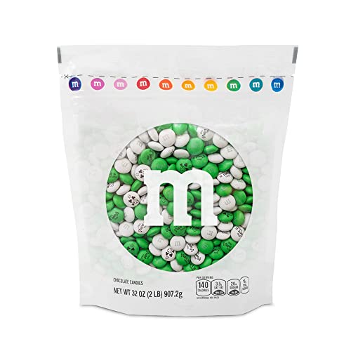 0012937010533 - M&MS PRE-DESIGNED ST PATRICKS DAY MILK CHOCOLATE CANDY - 2LBS OF BULK CANDY IN RESEALABLE PACK FOR THE PERFECT GREEN AND WHITE PARTY, ST PATRICKS DAY GIFT AND SWEET STUFF FOR DIY PARTY FAVORS