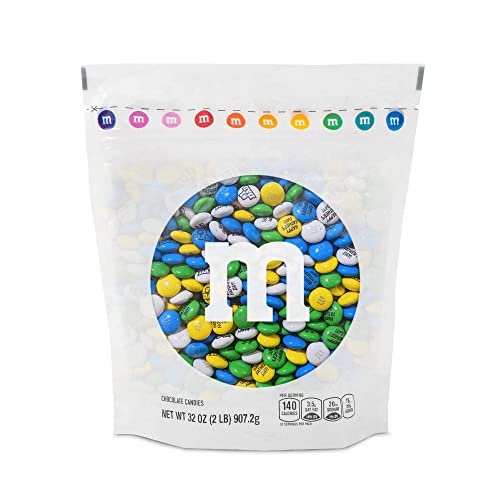 0012937010564 - M&MS PRE-DESIGNED FATHERS DAY MILK CHOCOLATE CANDY - 2LBS OF BULK CANDY IN RESEALABLE PACK FOR FATHERS DAY GIFT BASKET, SWEET GIFTS FOR DAD AND DIY PARTY DECORATIONS