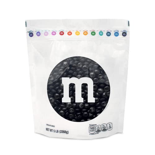 0012937010908 - M&M’S MILK CHOCOLATE BLACK CANDY - 5LBS OF BULK CANDY IN RESEALABLE PACK FOR CANDY BUFFET, BIRTHDAY PARTIES, THEME MEETINGS, CANDY BAR, SWEET STUFF FOR DIY PARTY FAVORS OR EDIBLE DECORATION