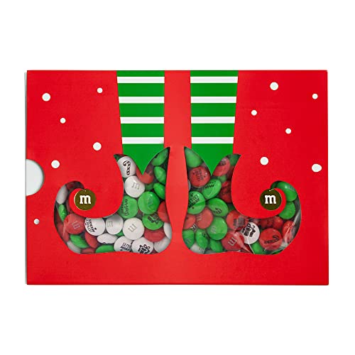 0012937011295 - M&MS MILK CHOCOLATE MERRY CHRISTMAS GIFT BOX - 1 LB OF GREEN, RED & WHITE M&MS CHOCOLATE CANDIES WITH FESTIVE CHRISTMAS IMAGES, PERFECT HOLIDAY GIFT