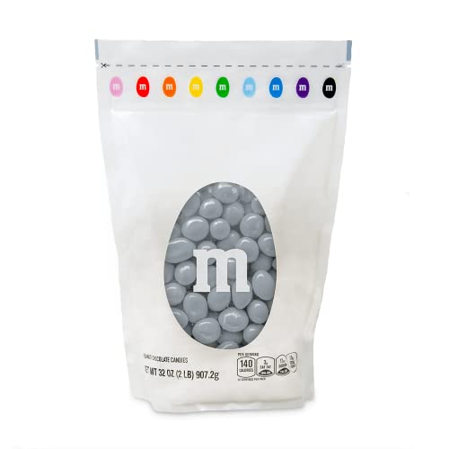 0012937011509 - M&M’S PEANUT SILVER CHOCOLATE CANDY - 2LBS OF BULK CANDY IN RESEALABLE PACK FOR CANDY BUFFET, BIRTHDAY PARTIES, THEME MEETINGS, CANDY BAR, SWEET STUFF FOR DIY PARTY FAVORS OR EDIBLE DECORATION