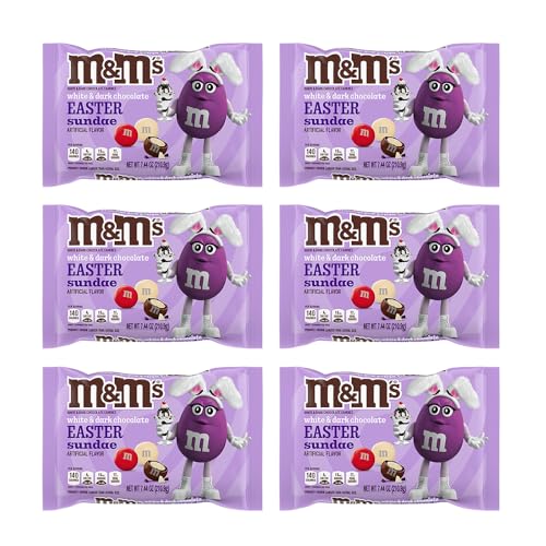 0012937012933 - M&MS EASTER SUNDAE WHITE & DARK CHOCOLATE CANDIES, EASTER CANDY, NEW LIMITED EDITION FLAVOR, 6-PACK