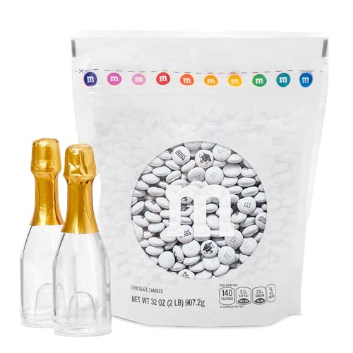 0012937012940 - M&MS CLASS OF 2024 DIY FAVOR KIT, 2 POUNDS OF WHITE MILK CHOCOLATE CANDIES PRINTED WITH GRAD-THEMED IMAGES, SET OF 20 FILLABLE MINI OCCASION BOTTLES, PERFECT FOR GRADUATION PARTIES, GRAD GIFTS, PARTY FAVORS & MORE