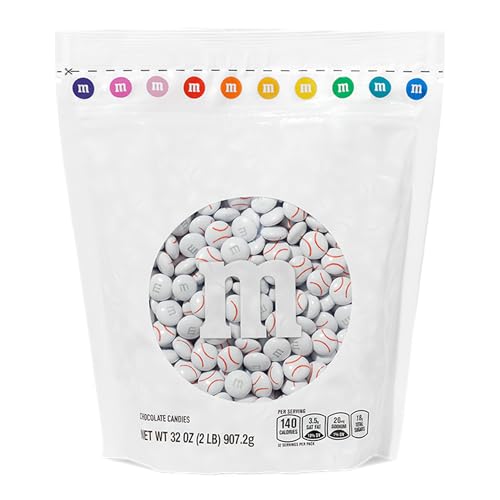 0012937012971 - M&MS BASEBALL MILK CHOCOLATE CANDIES, 2 POUNDS OF BULK CANDY IN RESEALABLE PACK, PERFECT FOR BIRTHDAY PARTIES, BASEBALL PARTY DECORATIONS, GAME DAY, FAMILY GATHERINGS, BASEBALL-THEMED BIRTHDAY PARTIES