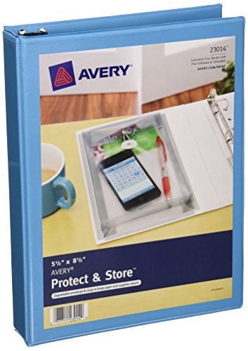 0012951480770 - AVERY MINI PROTECT AND STORE VIEW BINDERS WITH 1 INCH EZ-TURN RING, 5.5 X 8.5 INCHES, BLUE