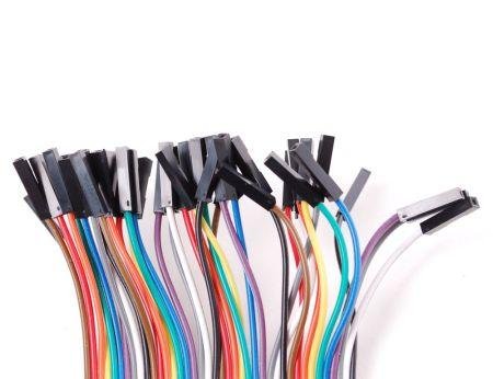 0013039207746 - 6 FEMALE TO FEMALE JUMPER WIRES - STRIP OF 40 WIRES