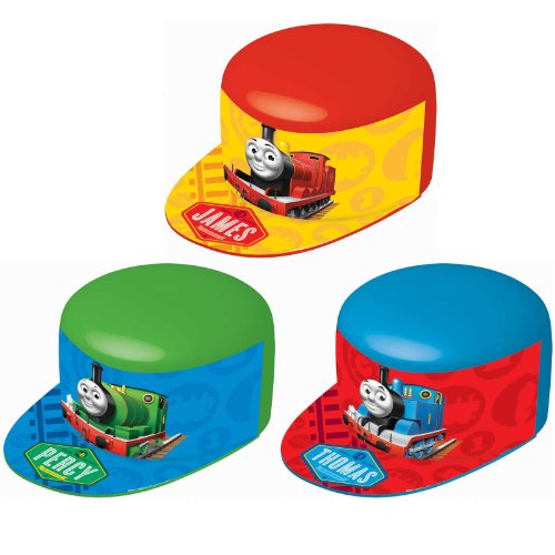 0013051258801 - AWESOME THOMAS THE TANK PLASTIC VAC FORM BIRTHDAY PARTY HAT, 10 X 4, BLUE/GREEN/RED