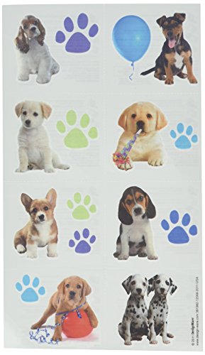 0013051260132 - AMSCAN ADORABLE PARTY PUPS TEMPORARY TATTOOS FAVOR (16 PACK), 2 X 1 3/4, MULTICOLOR