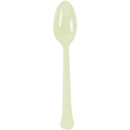 0013051267407 - AMSCAN BIG PARTY PACK 100 COUNT MID WEIGHT PLASTIC SPOONS, LEAF GREEN