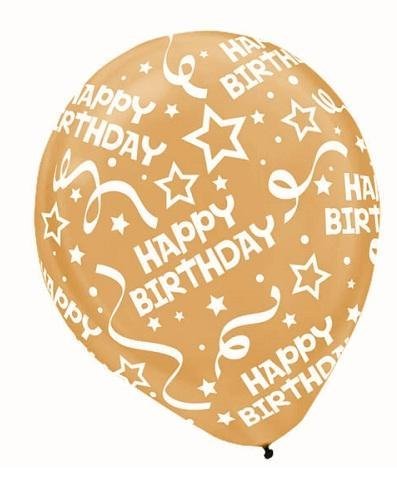 0013051296667 - AMSCAN BIRTHDAY CONFETTI BURST PRINTED LATEX BALLOON ASSORTED COLORS PARTY SUPPLIES, 12, SILVER/GOLD/BLACK