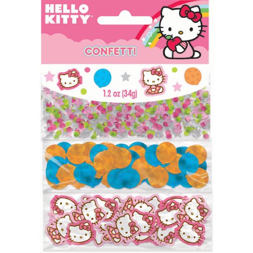 0013051313920 - AMSCAN HELLO KITTY PARTY CONFETTI VALUE PACK (1 PIECE), PINK/BLUE/ORANGE, 12 OZ
