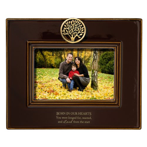 0013051327101 - GRASSLANDS ROAD EVERYDAY LIFE BORN IN OUR HEARTS YOU WERE LONGED FOR MAHOGANY BROWN CERAMIC FRAME, 4 BY 6-INCH
