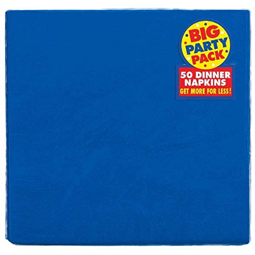 0013051345846 - BIG PARTY PACK FESTIVE DINNER NAPKINS TABLEWARE, ROYAL BLUE, PAPER , 7 X 7, PACK OF 50
