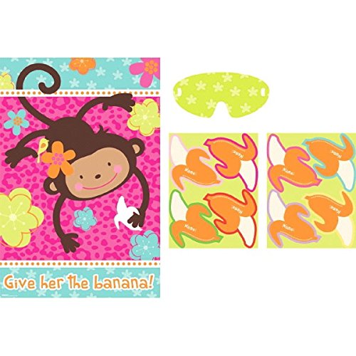 0013051348991 - AMSCAN SWEET MONKEY LOVE BIRTHDAY PARTY GAME (4 PIECE), MULTI