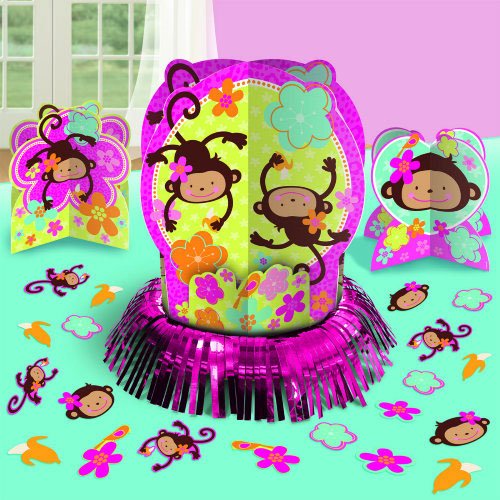 0013051349097 - AMSCAN SWEET MONKEY LOVE PARTY TABLE DECORATING KIT (23 PIECE), PINK/GREEN, 12