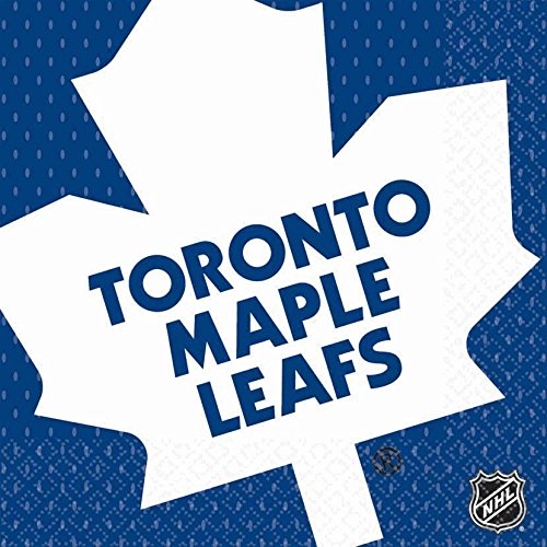 0013051350352 - AMSCAN NHL HOCKEY SPORTS TORONTO MAPLE LEAFS LUNCHEON PARTY NAPKINS (16 PACK), BLUE, 6.5 X 6.5