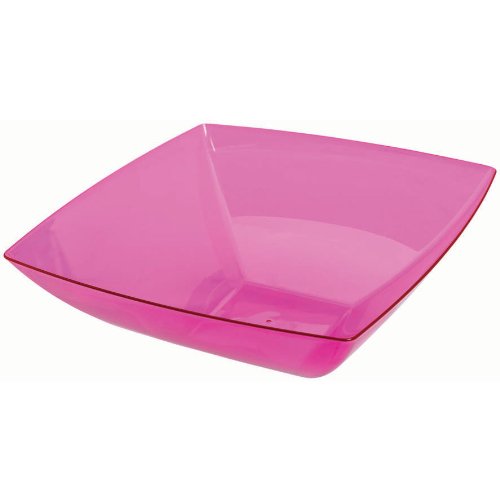 0013051356705 - PINK SMALL PLASTIC SQUARE BOWL PARTY ACCESSORY