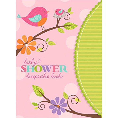 0013051366001 - AMSCAN TWEET GIRL BABY SHOWER PARTY KEEPSAKE BOOK, 8-1/4 X 6, BRIGHT PINK/LIGHT PINK/GREEN