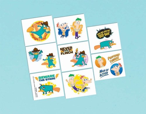 0013051370640 - PHINEAS AND FERB TATTOOS PERRY FAVORS DISNEY BIRTHDAY PARTY SUPPLIES