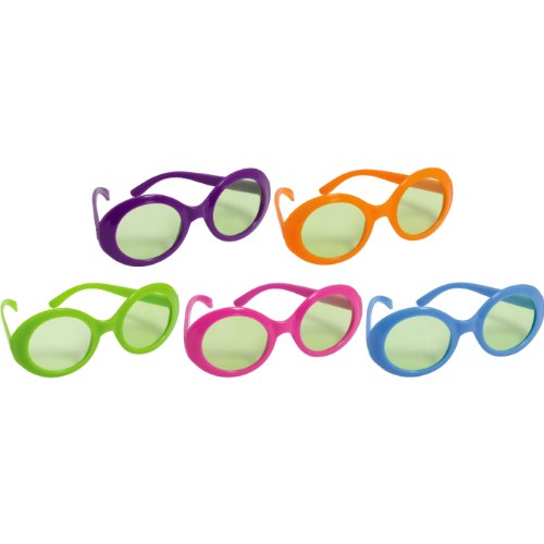 0013051434205 - AMSCAN DISCO FEVER 70'S PARTY COLORED FRAME GLASSES, MULTI COLOR, 14 X 6.3