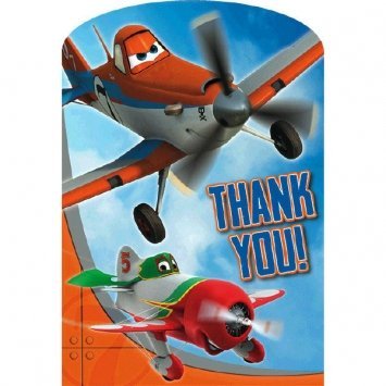 0013051476847 - AMSCAN DISNEY PLANES 2 BIRTHDAY PARTY THANK YOU CARDS (8 PIECE), MULTI, 4 1/4 X 5 7/9