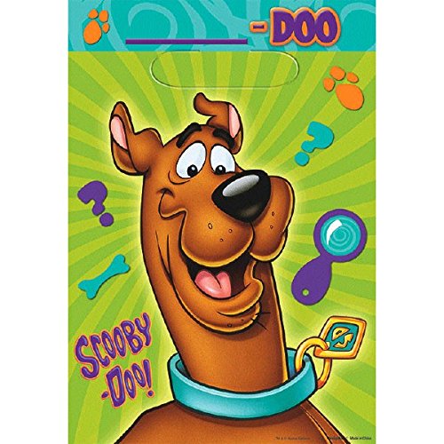 0013051482381 - AMSCAN AWESOME SCOOBY-DOO FOLDED LOOT BAGS BIRTHDAY PARTY FAVOR, 9 X 6-1/2, TEAL/PURPLE/GREEN
