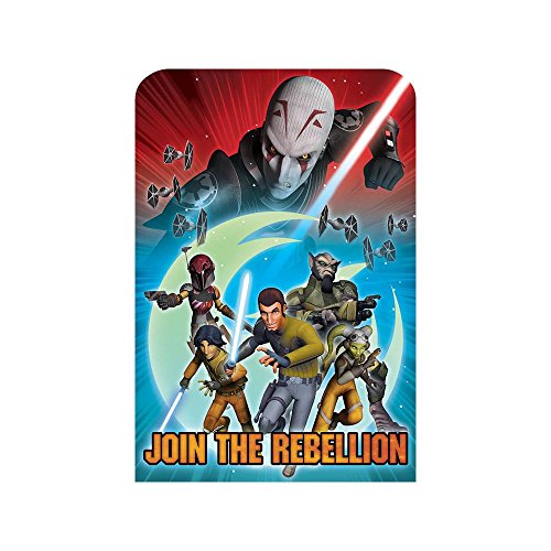 0013051508234 - AMSCAN EXCITING STAR WARS REBELS PARTY POSTCARD INVITATIONS CARDS (8 PIECE), RED/BLUE, 6 1/4 X 4 1/4