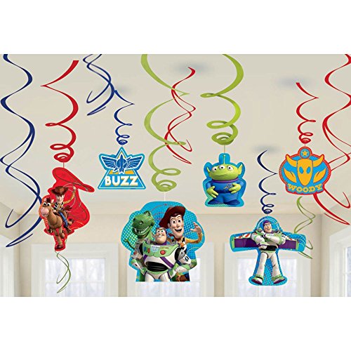 0013051526153 - AMSCAN ADVENTUROUS TOY STORY POWER UP PLASTIC SWIRL VALUE PACK (12 PIECE), RED/GREEN/BLUE, 7