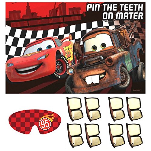 0013051526436 - AMSCAN ©DISNEY CARS FORMULA RACER BIRTHDAY PARTY GAME (4 PACK), 37 1/2 X 24 1/2, RED/BROWN/WHITE