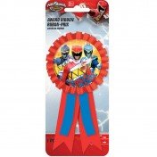 0013051529482 - AMSCAN POWER RANGERS DINO CHARGE CONFETTI FILLED AWARD RIBBON (1 PIECE), RED/BLUE