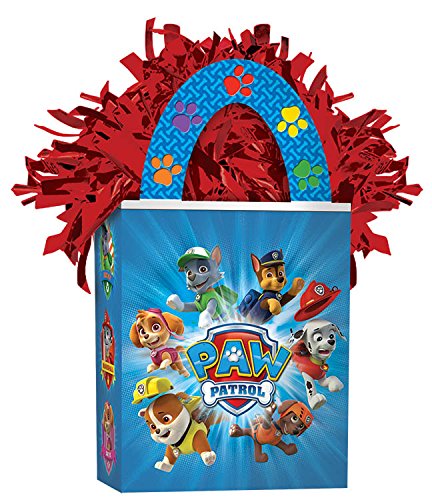 0013051538965 - AMSCAN AMAZING PAW PATROL BIRTHDAY PARTY MINI BALLOON WEIGHT TOTE (1 PIECE), BLUE/RED, 5.7 OZ