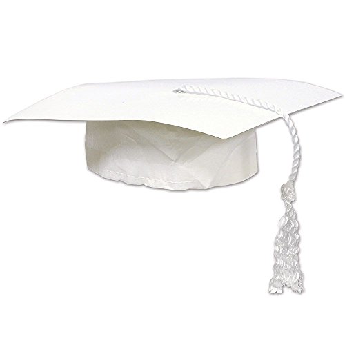 0013051544713 - MOMENTOUS GRADUATION PARTY MINI GRAD HAT ‑ WHITE , PLASTIC, 4 X 2