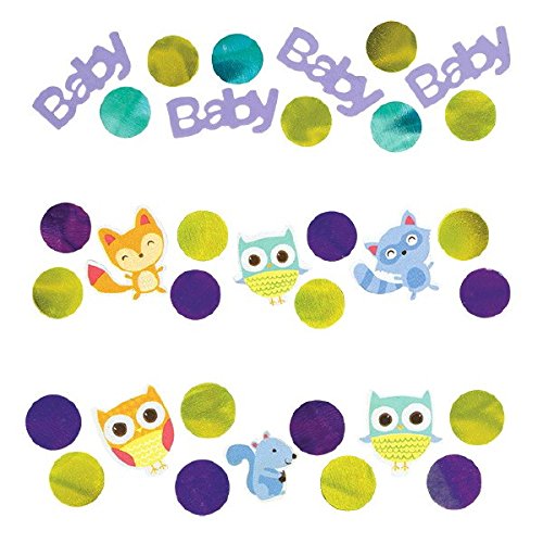 0013051558376 - CUDDLY WOODLAND WELCOME BABY SHOWER PARTY CONFETTI TABLE DECORATION, PAPER, 1.2 OUNCES