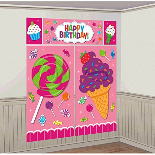 0013051583200 - SWEET SHOP WALL POSTER DECORATING KIT (5PC) BIRTHDAY PARTY SUPPLIES PLASTIC