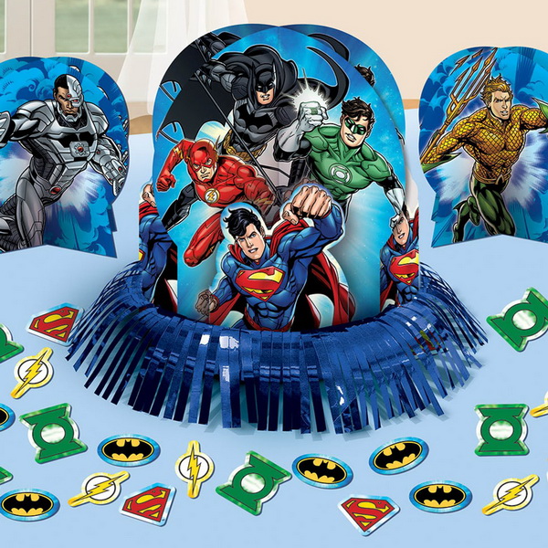 0013051617028 - JUSTICE LEAGUE TABLE DECORATING KIT