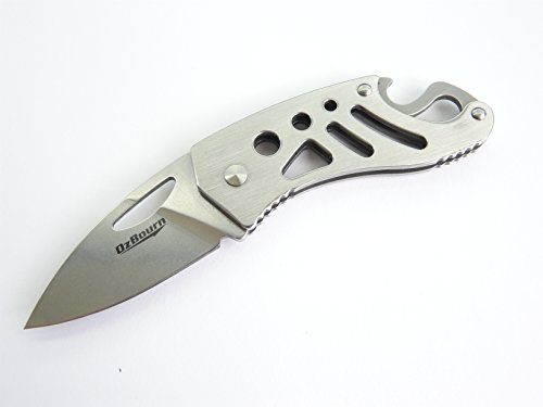 0013189443414 - SMALL FOLDING POCKET KNIFE, STAINLESS STEEL, STURDY NYLON POUCH WITH PRESS SNAP CLASP