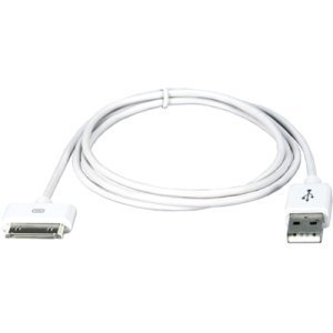 0132017830759 - QVS IPAD / IPHONE / IPOD CHARGING / DATA CABLE - USB - 1.6' - WHITE (AC-05M)