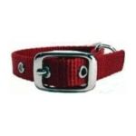 0013227060146 - SINGLE THICK NYLON DELUXE DOG COLLAR 5 8 X 12 RED