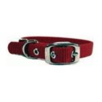 0013227060245 - SINGLE THICK NYLON DELUXE DOG COLLAR 5 8 X 14 RED