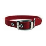 0013227060344 - SINGLE THICK NYLON DELUXE DOG COLLAR 5 8 X 16 RED