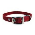 0013227060443 - SINGLE THICK NYLON DELUXE DOG COLLAR 5 8 X 18 RED