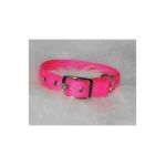 0013227070374 - DOUBLE THICK NYLON DELUXE DOG COLLAR IN HOT PINK 1 IN