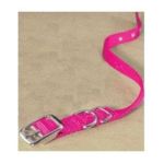 0013227071227 - SINGLE THICK NYLON DELUXE DOG COLLAR HOT PINK X