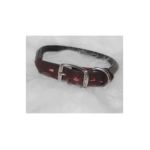 0013227517732 - ROLLED LEATHER COLLAR IN BURGUNDY